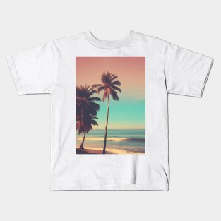 Aesthetic Beach sunset Kids T-Shirt